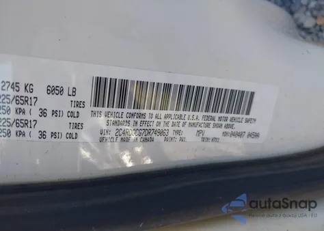 2013 Dodge Grand Caravan Sxt из США, поврежденный, VIN 2C4RDGCG7DR749063